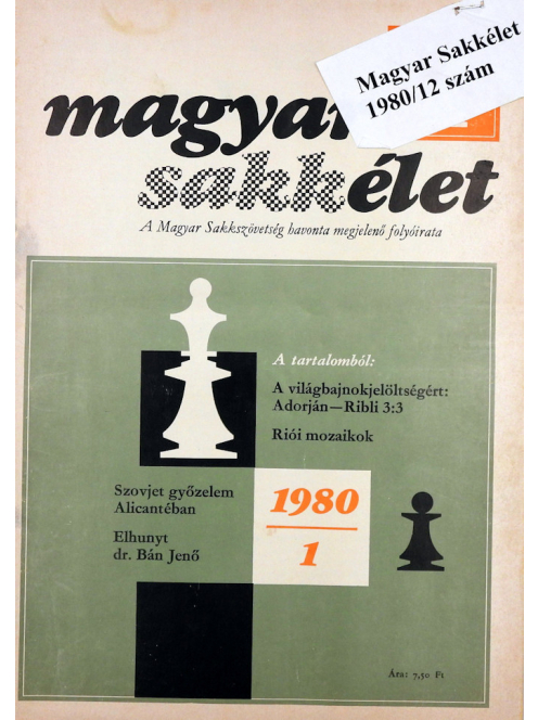 Magyar Sakkélet 1980/12 szám