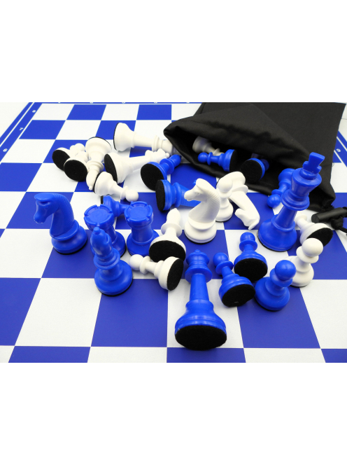 Chess set blue & white