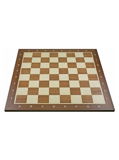 Inlaid wooden chessboard 50 mm (mahogany/maple) - dark