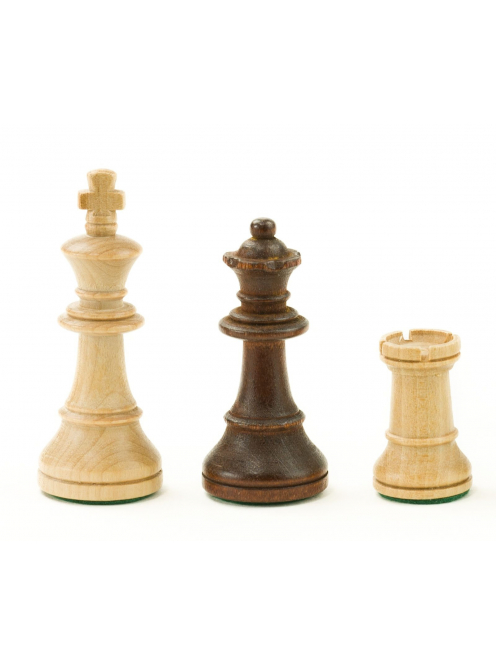 Legnica Tournament Wooden Chess Pieces (mahogany and natural)