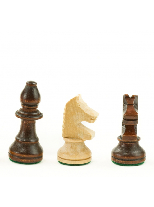 Legnica Tournament Wooden Chess Pieces (mahogany and natural)