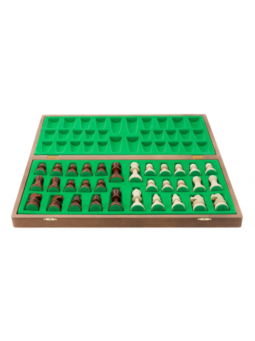 Tournament 6 inlaid chess set in wooden box (light)