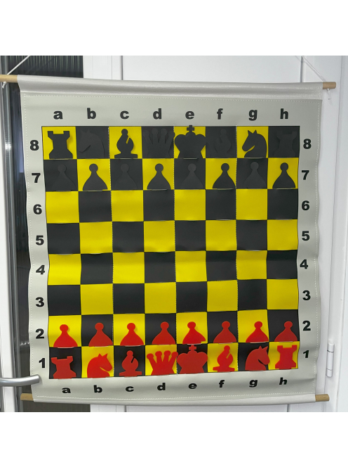 Roll-up pocketed demonstration chessboard