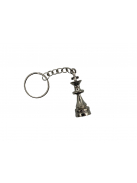 KING - Silver-colored metal keychain