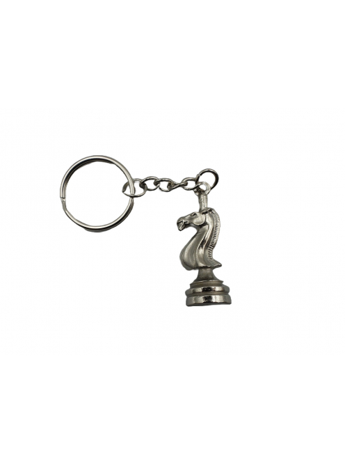 KNIGHT - Silver-colored metal keychain