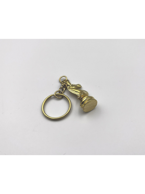 KNIGHT - Gold-colored metal keychain